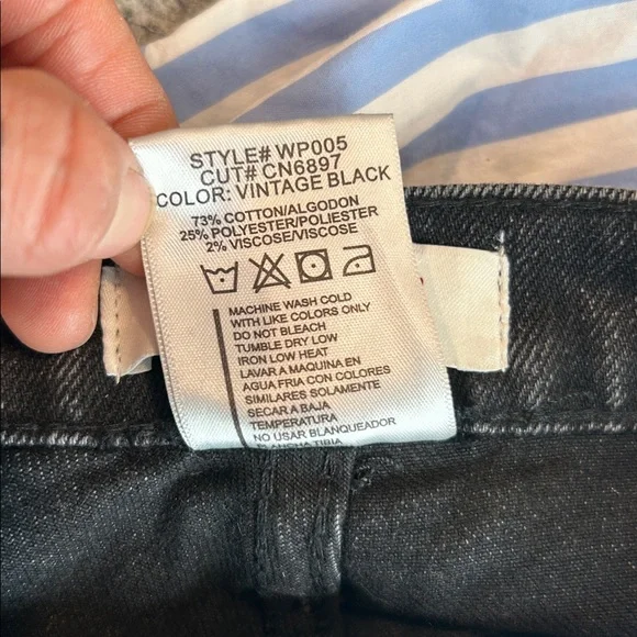 Vibrant M.I.U. Jeans Women's Juniors Size 1 Black Distressed High Rise Wide Leg - Picture 7 of 12